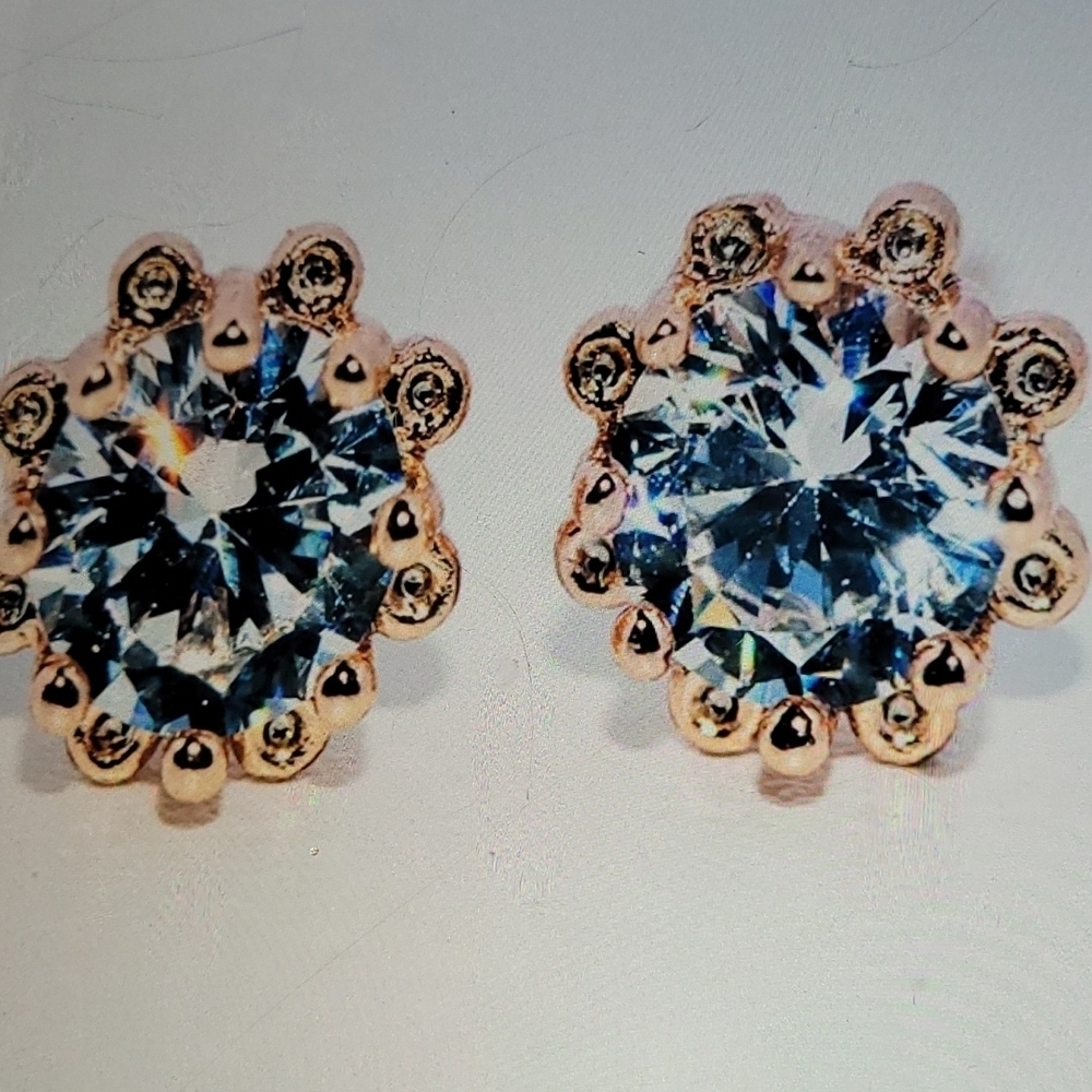 18k Gold Filled CZ stud mini  earrings